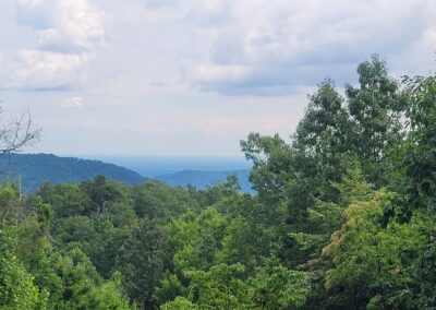 Mountain view overlooking forested landscape in Old Fort North Carolina Blue Ridge Mountains